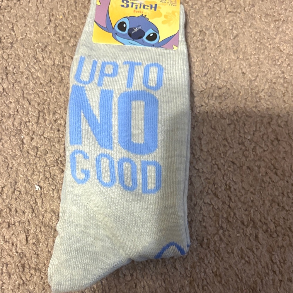 Disney Stitch Casual Gray and Blue Socks